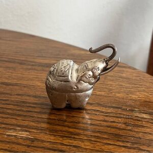 Vintage Antique Silver Elephant Betel Trinket Box